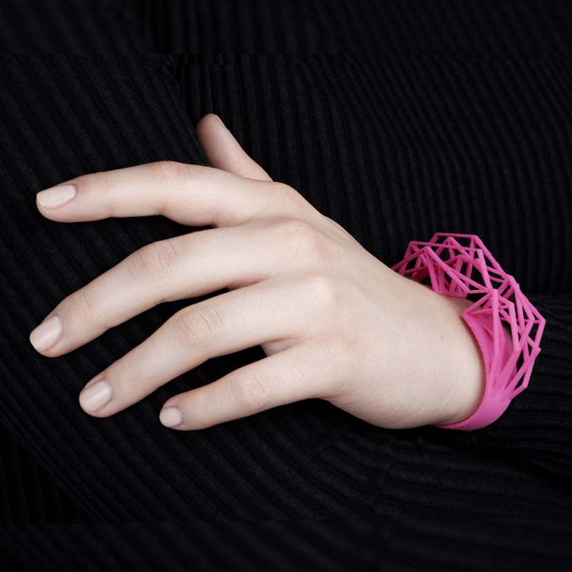 Hot pink large cuff bracelet.