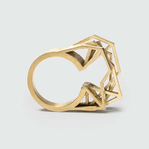 Bold statement ring made of brass.