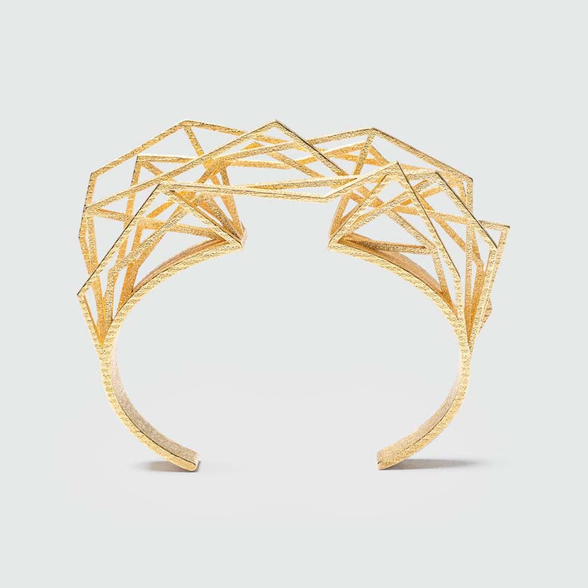 Geometric bracelet with complex structure.