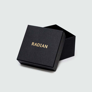 A black elegant box for the geometric necklace.