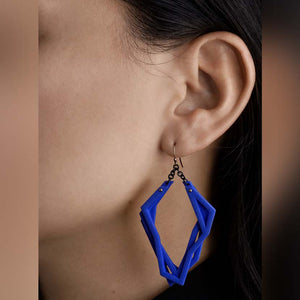 Azure blue lightweight statement earrings.