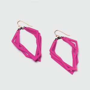 Intense pink lightweight statement earrings.