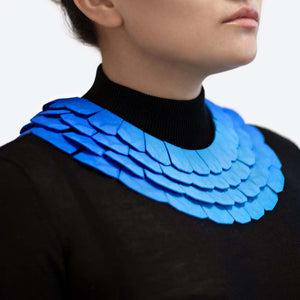 Lynne Maclachlan blue cyan gradient on RADIAN necklace front.