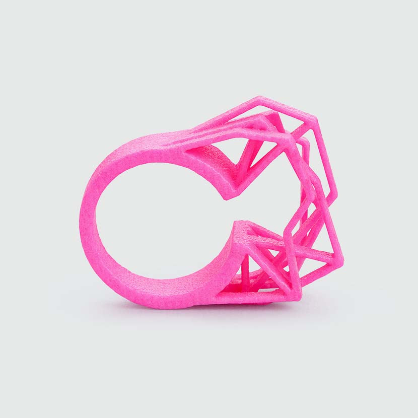 Shocking neon pink ring.
